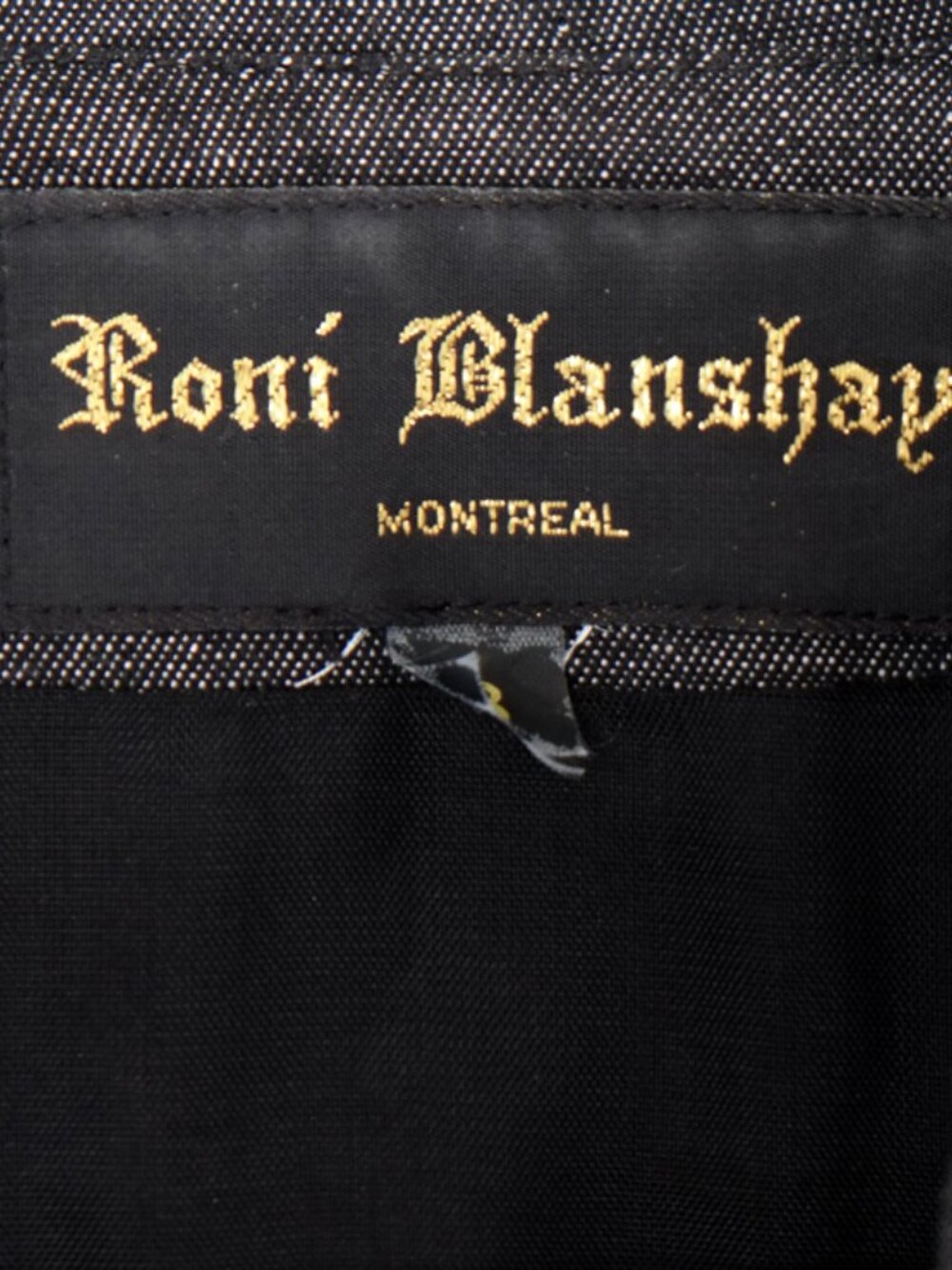 RARE! NEW vintage Roni Blanshay embellished dark grey denim blazer wearable art - Picture 7 of 9